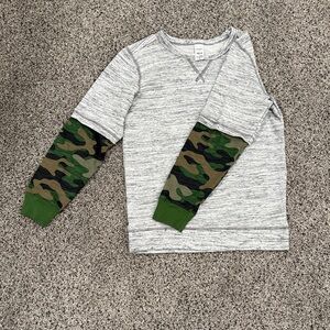 Carter's Gray Sweatshirt with Camouflage Sleeves